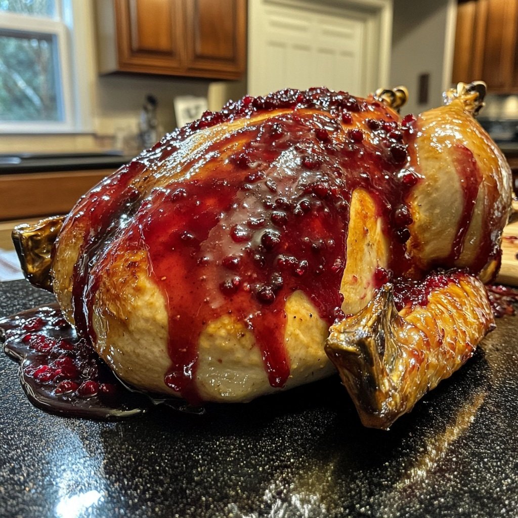 Roasted Turkey with Cranberry Glaze